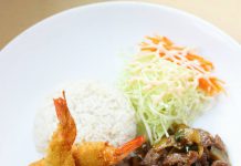 Ebi Furai (+Chicken Egg Roll+Beef Teriyaki+Simple Salad) by Hyo Febri