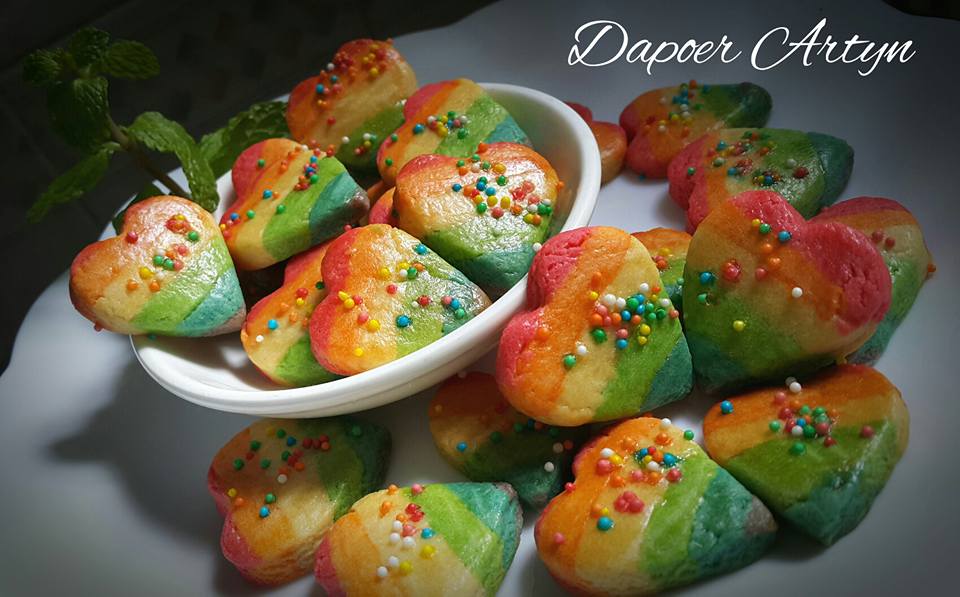 Rainbow Heart Cookies by Ainie Dihati Adji