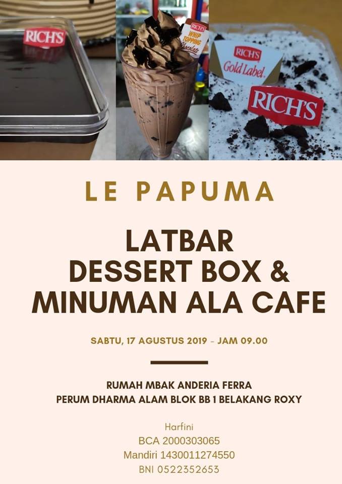 LatBar Dessert Box dan Minuman Ala Cafe LE PAPUMA