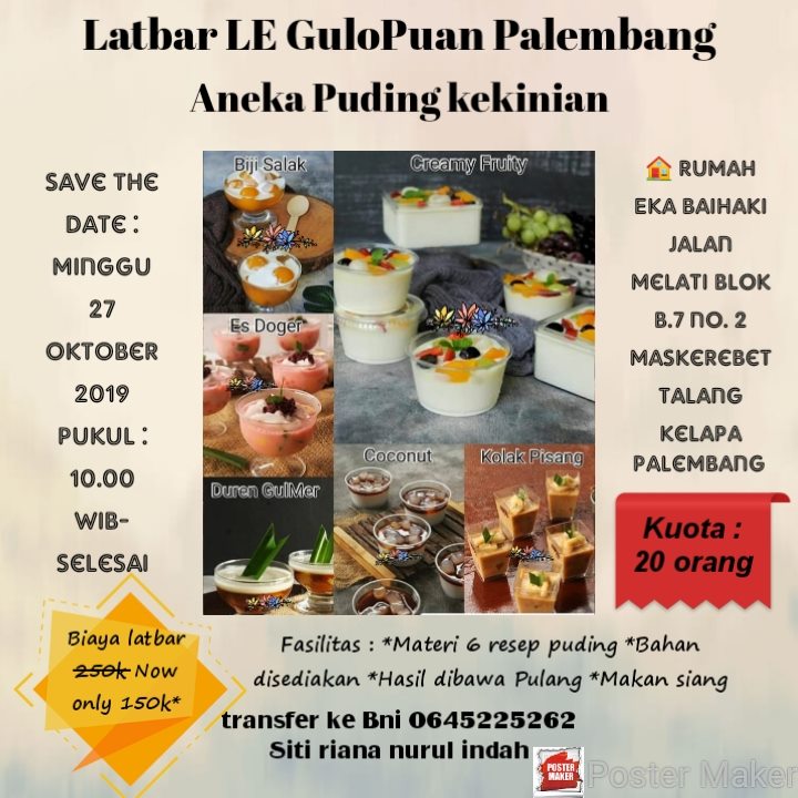 LATBAR LE GULOPUAN PALEMBANG ANEKA PUDING KEKINIAN
