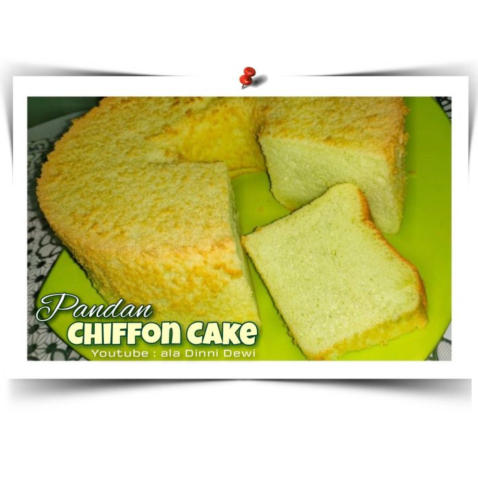 CHIFFON CAKE PANDAN TANPA PENGEMBANG - SUPER LEMBUT