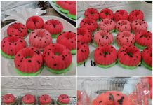 resep membuat bolu kukus semangka mini by Melinda